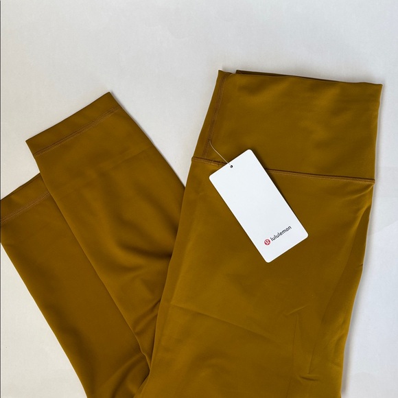 lululemon athletica Pants - Lululemon Wunder Under Train High Rise 25” Leggings Gold Spice Workout Womens 14